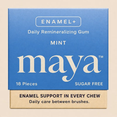 Maya ENAMEL+ Daily Remineralizing Gum, Mint, 18 pieces